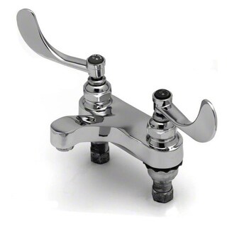 T and S Brass Deck Mounted Lavatory Faucet with 4" Centers, 2.2 GPM