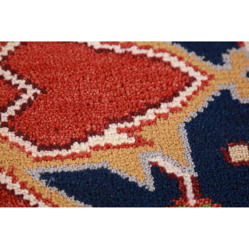 Hand Knotted Oriental 100% Wool Carpet Traditional Medallion Oranges & Rust Heriz (serapi) Area Rug - 12' 0'' X 8' 10''