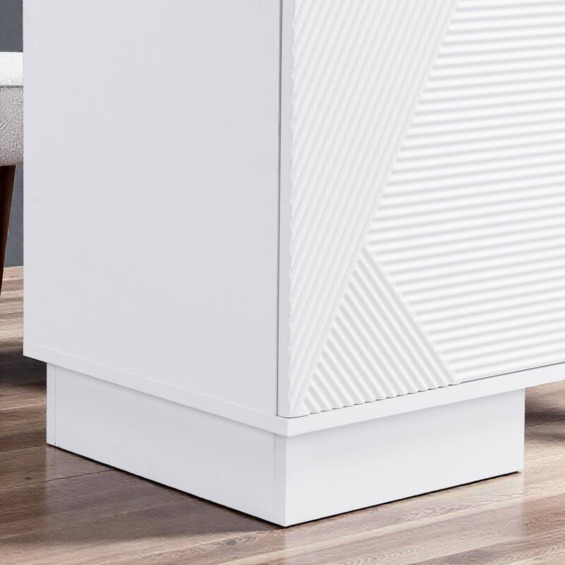 70.8'' Modern TV Stand for 75'' TVs, Minimalist Media Console with Storage Cabinets, 4 Drawers and Metal Center Leg