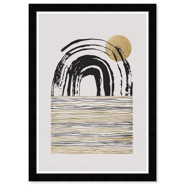 Wynwood Studio Prints Abstract Motions in Gold Black and Metallic Gold
