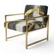 preview thumbnail 100 of 101, Designart "Mettalic Indigo And Gold II" Upholstered Abstract Accent Chair - Glam Arm Chair For Living Room