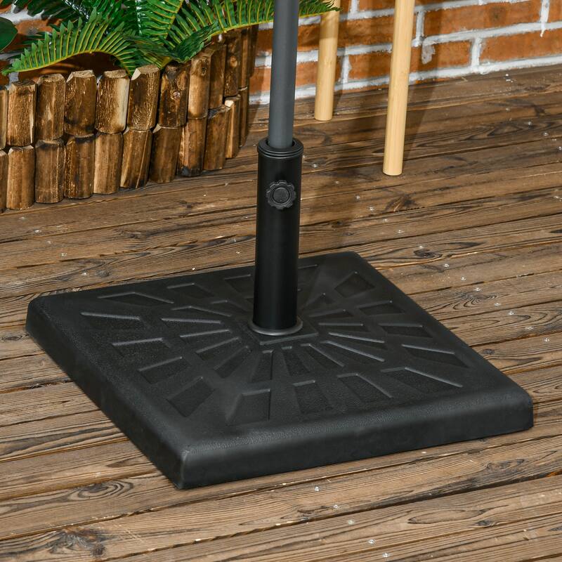 Outsunny 42lbs Resin Patio Umbrella Base, 20" Square Outdoor Umbrella Stand Holder for Parasol Poles