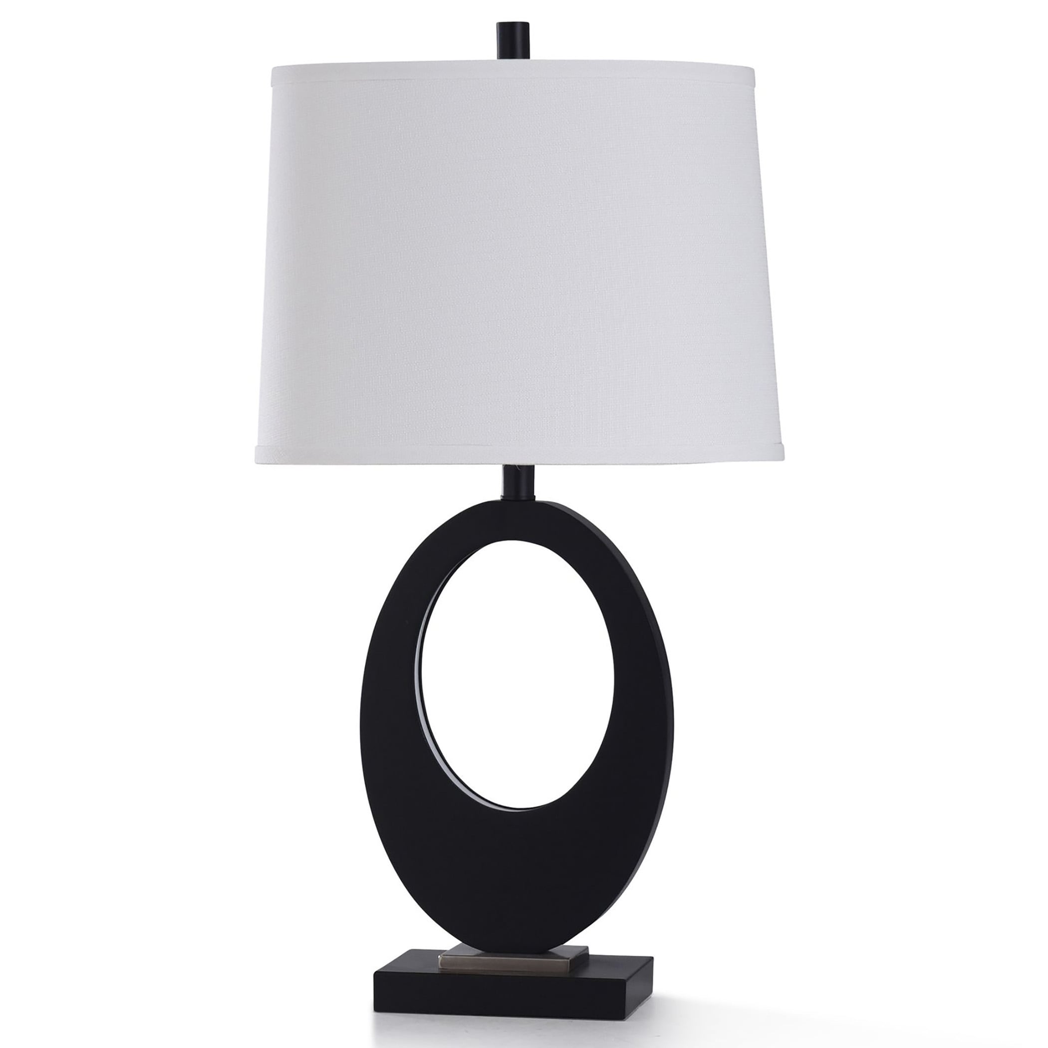 StyleCraft Fabian Black Resin and Brushed Steel Metal Table Lamp