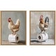 preview thumbnail 2 of 6, Kate and Laurel Sylvie Chicken and Rooster Bathroom Art Framed Canvas Art Set by The Creative Bunch Studio