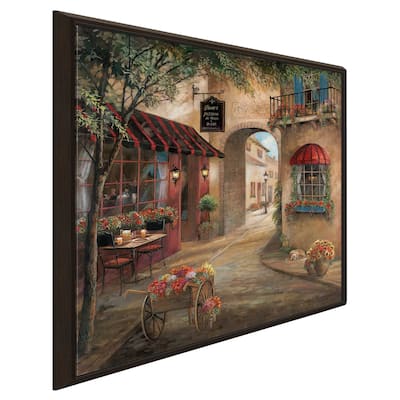 "Ginos Pizzeria" by Ruane Manning Print on Floating Canvas