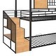 preview thumbnail 13 of 11, House-shaped Metal Bunk Bed with House Roof Frame, Twin Over Twin Bed, Storage Stair and Slide for Teens Children Playhouse Bed