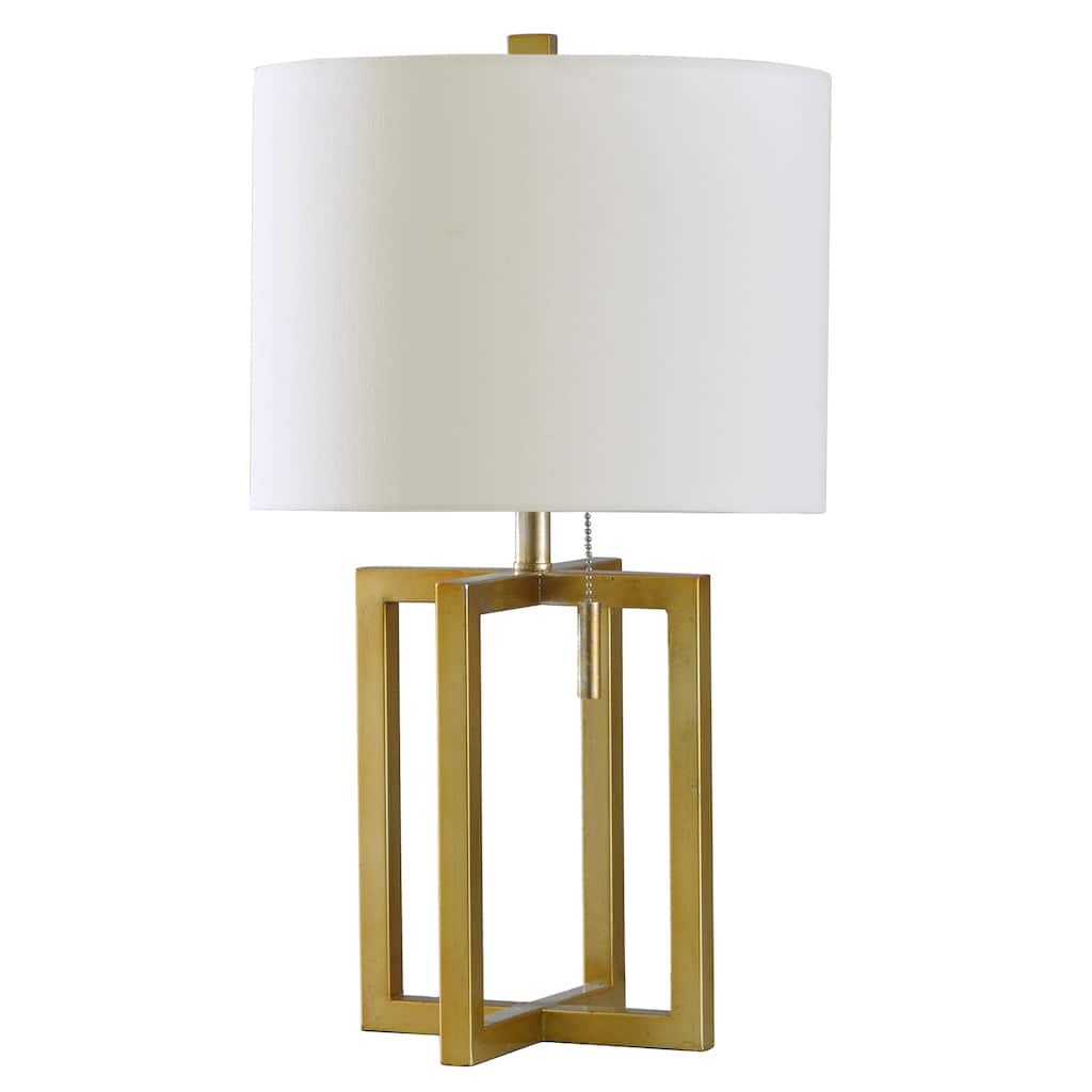 StyleCraft Marilou Solid Gold Table Lamp - Brussels Off White Shade