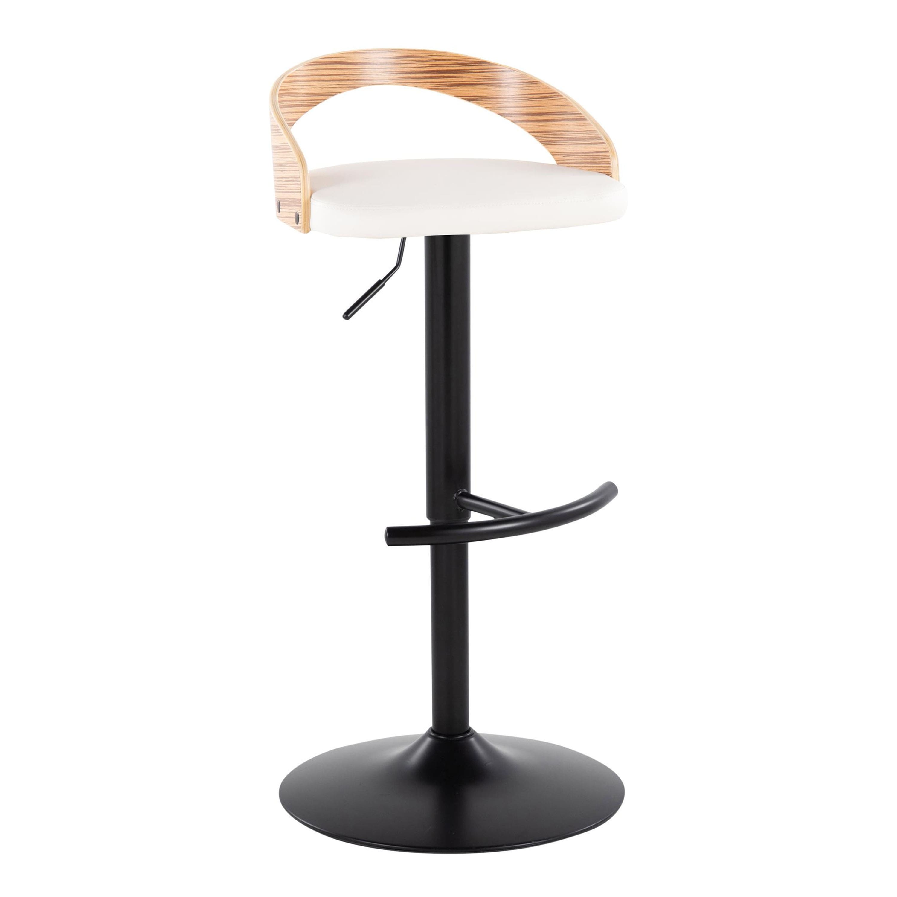 Option White PU/Zebra Wood/Black Metal