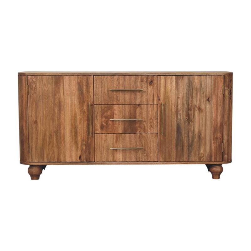 Artisan Furniture Solid Wood Montara Sideboard, Golden Teak, 2-Doors, 3-Drawers