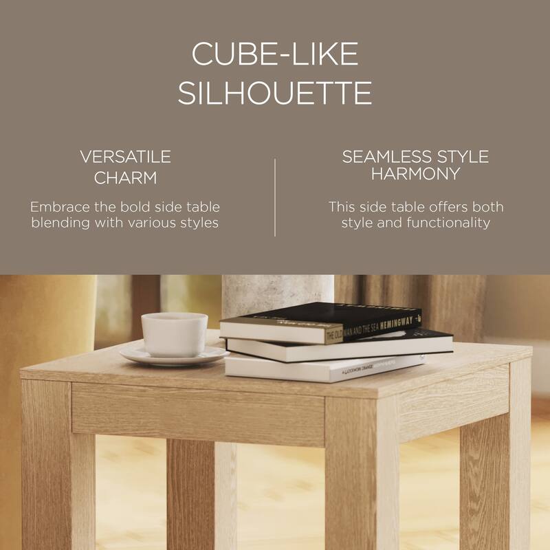 Maven Lane Paulo Wooden Side Table in Weathered Black Finish