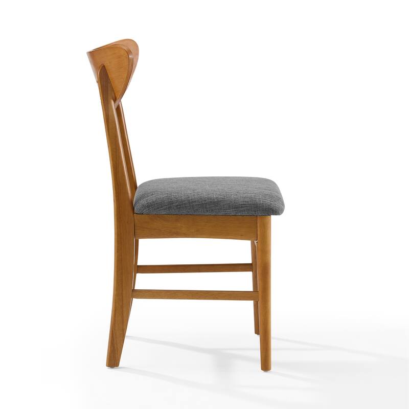 Crosley Landon 2Pc Wood Dining Chairs W/Upholstered Seat - 33.25"H x19.75"W x 19.75"D
