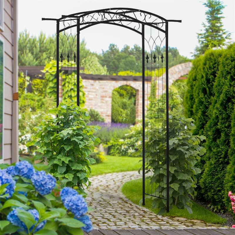 Outsunny 7Ft Outdoor Garden Arbor - Black