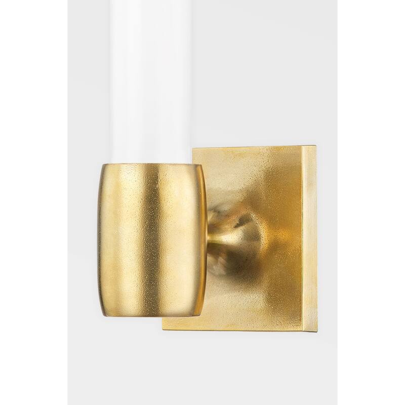 Hogan 1-Light Wall Sconce with Opal Glossy Shade