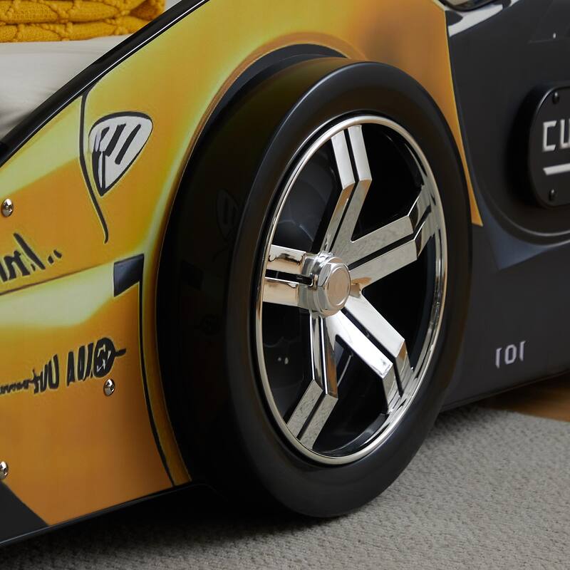 Twin Size Kids Bed Frame, Cool Cartoon Car Bed, Patrol Police Car Bed, Fire Truck Bed, Racing Car Bed for Toddler Floor Bed