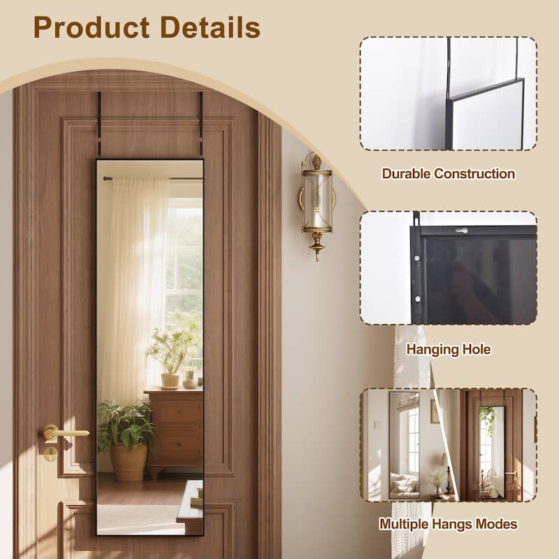BEAUTYPEAK Full Length Wall Mirror 14 x 48 Hanging or Leaning