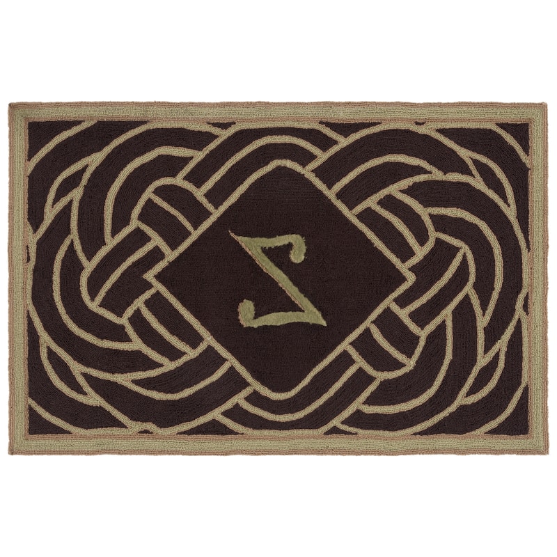 SAFAVIEH Hand-hooked Monogram M Chocolate Rug