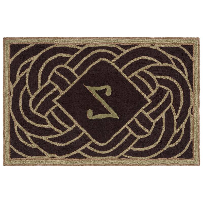 SAFAVIEH Hand-hooked Monogram Radica M Chocolate Rug