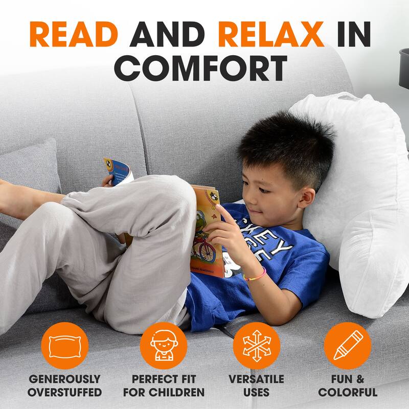 Cheer Collection Kids Size Reading and Backrest Pillow with Armrest