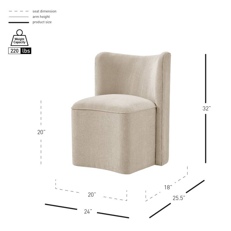 NPD Furniture Morraine Chenille Dining Chair with Casters