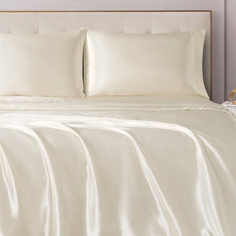 Juicy Couture Silky Satin Sheet Set - Ivory - Twin
