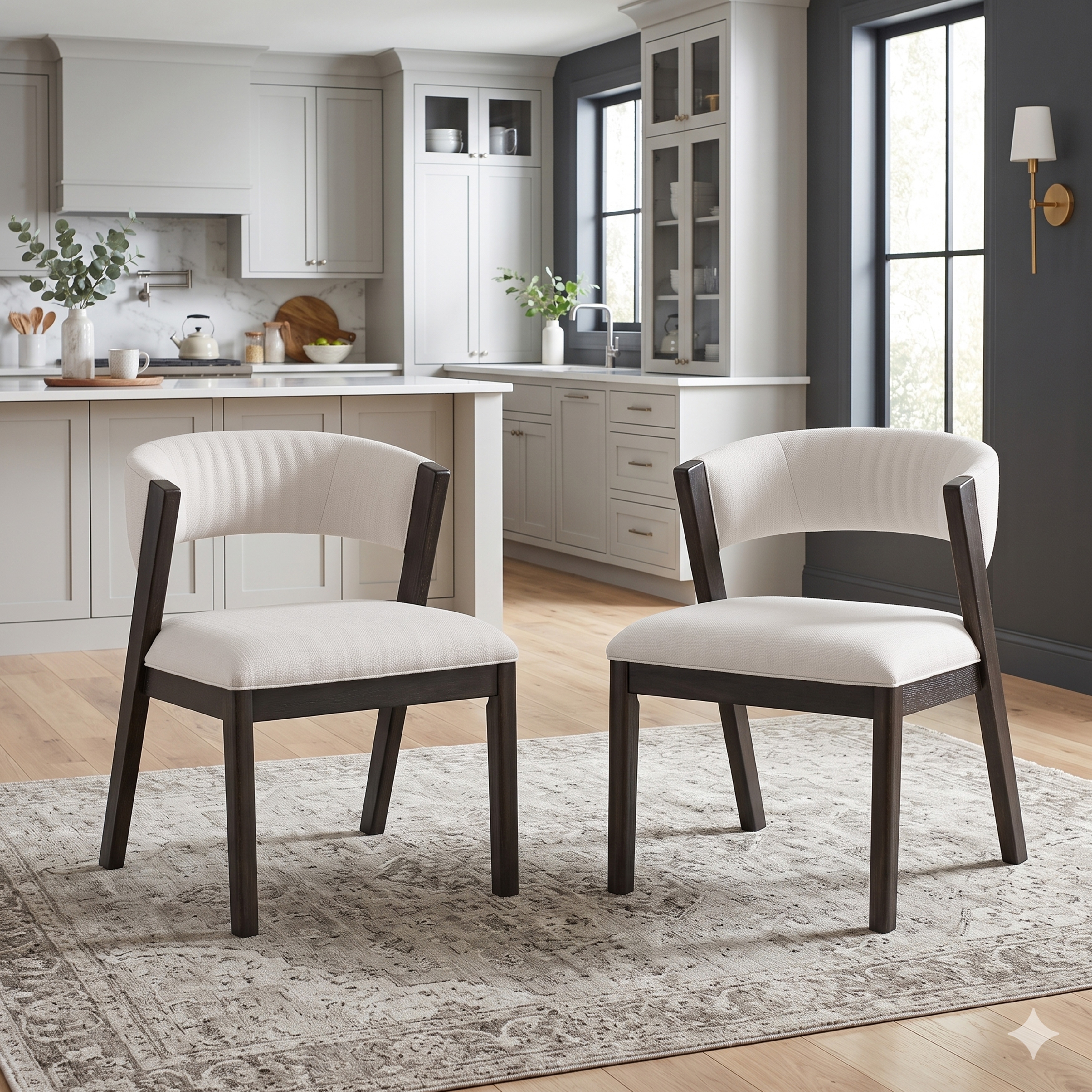 Urbanova Textured Fabric Upholstered Dining Side Chair (Set of 2)