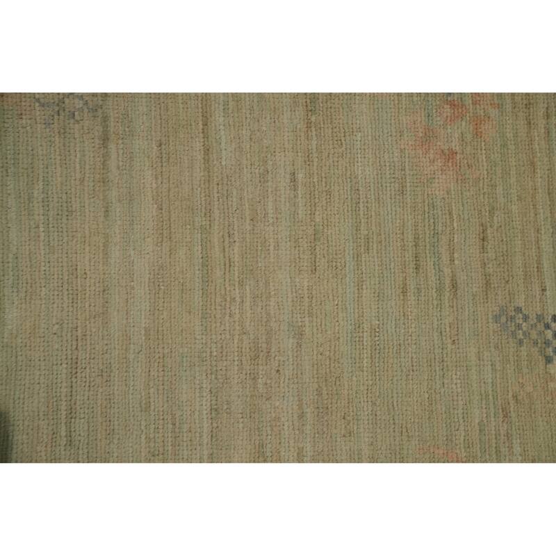Hand Knotted Oriental 100% Wool Carpet Traditional Floral Green Ziegler Runner Rug - 10' 1'' X 3' 1''