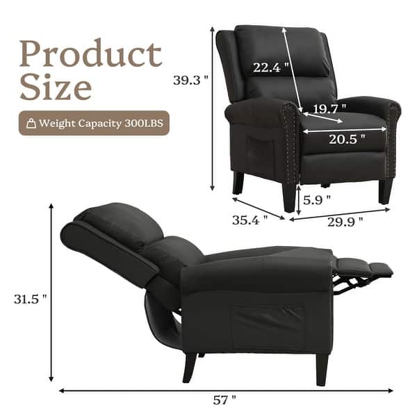 dimension image slide 1 of 6, HOMYKA Upholstered Chaise Lounge with Nail Trim for Living Room