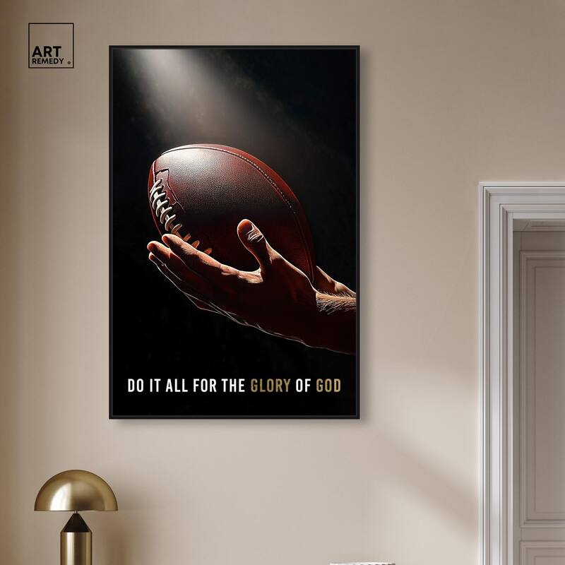Glory of God Football Canvas by Art Remedy