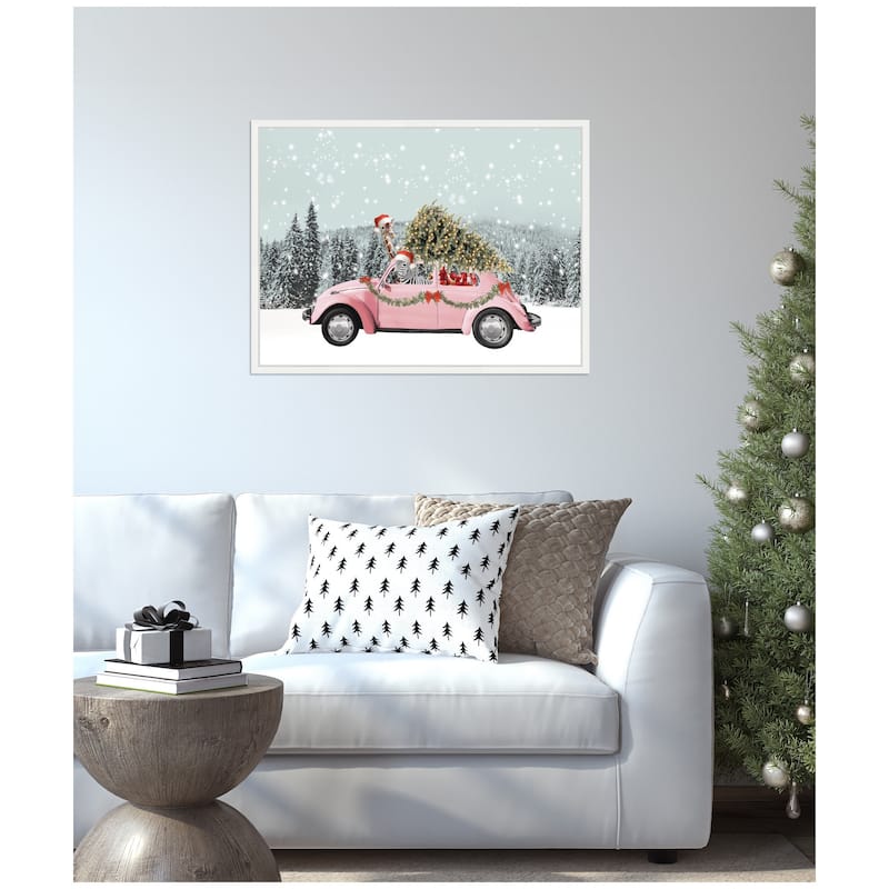Kate and Laurel Sylvie Framed Canvas Let it Snow 2 by Iulia Emelianteva Julyartprints