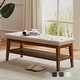 preview thumbnail 10 of 14, Entryway Shoe Bench Storage Bench Fabric Solid Wood, 43-inch Upholstered Bench for Living Room, Bedrooms