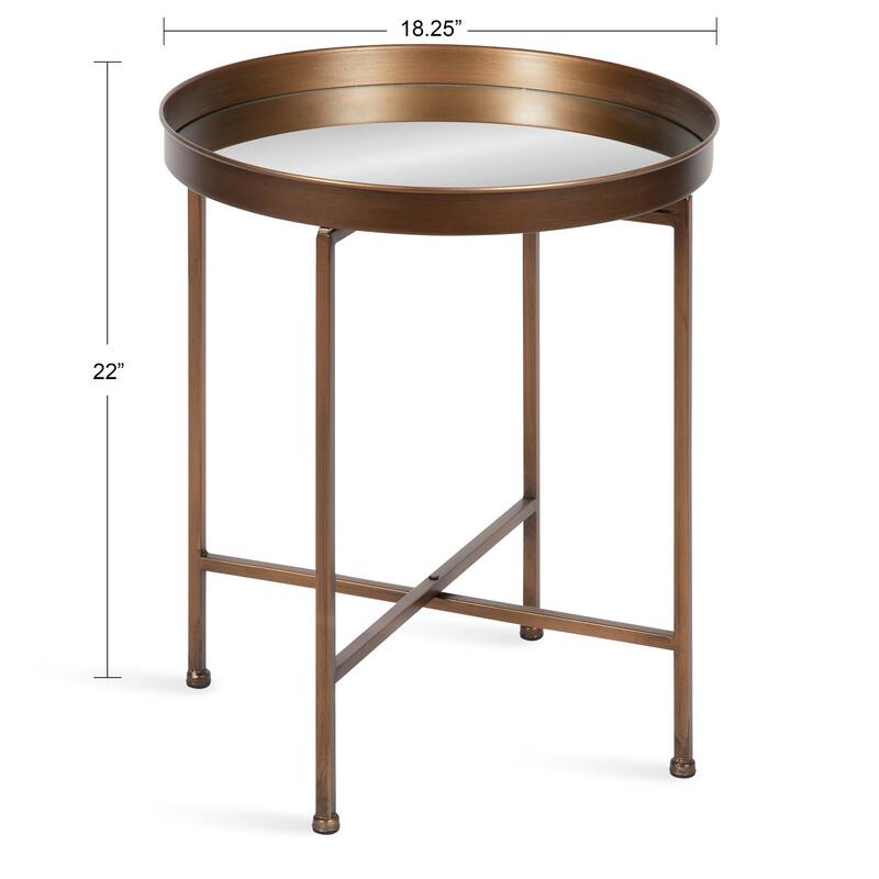 Kate and Laurel Celia Round Metal Side Table - 18.25x18.25x22