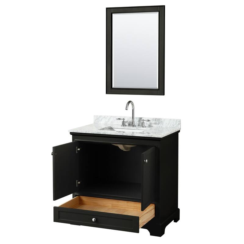 Wyndham Collection Deborah 36" Free Standing Single Vanity Set with