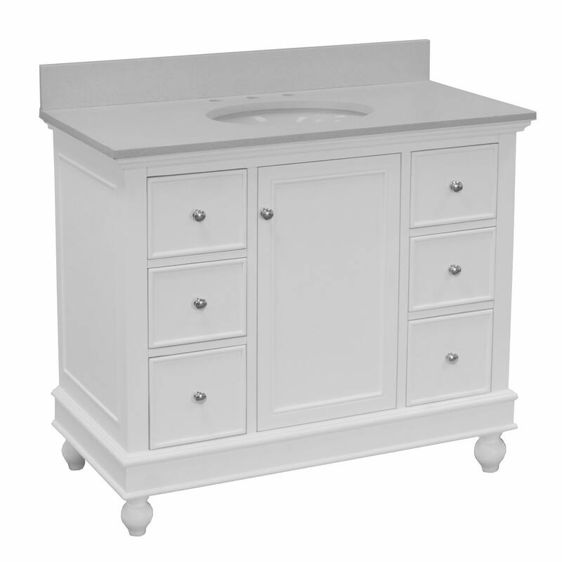 KitchenBathCollection Bella 42" Bathroom Vanity with Quartz Top