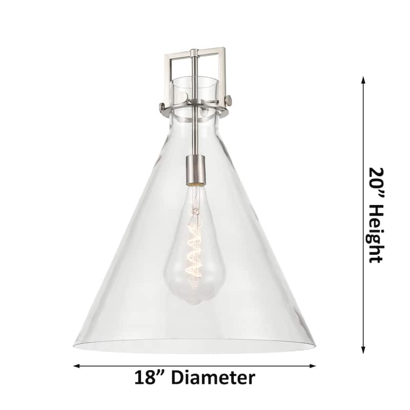 Innovations Lighting Downtown Urban - Newton Cone - 1 Light 18" Stem Hung Arched-Frame Pendant