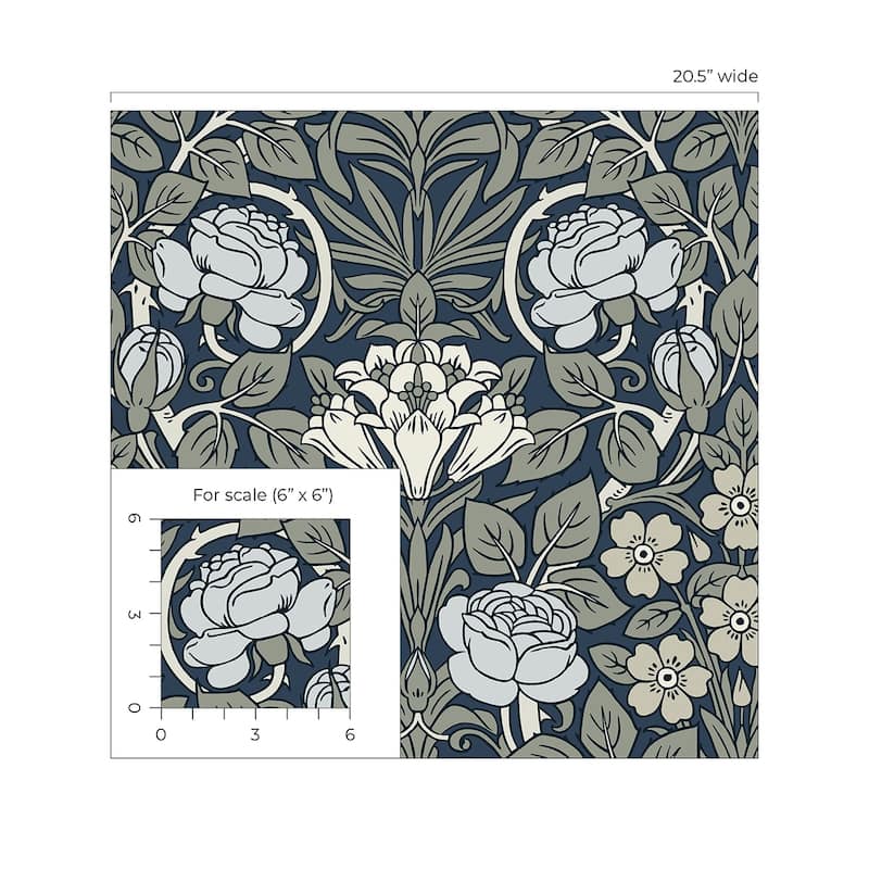 NextWall Vintage Rose Peel and Stick Wallpaper