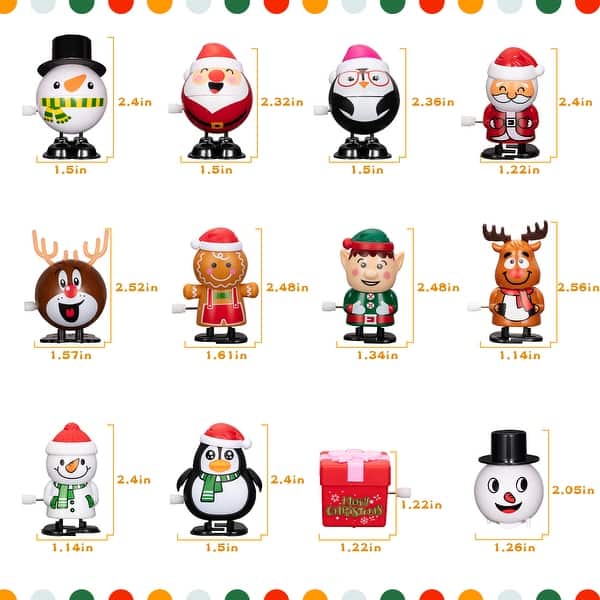 slide 2 of 5, Christmas Wind Up Toys, 12 Pack Christmas Stocking Stuffers