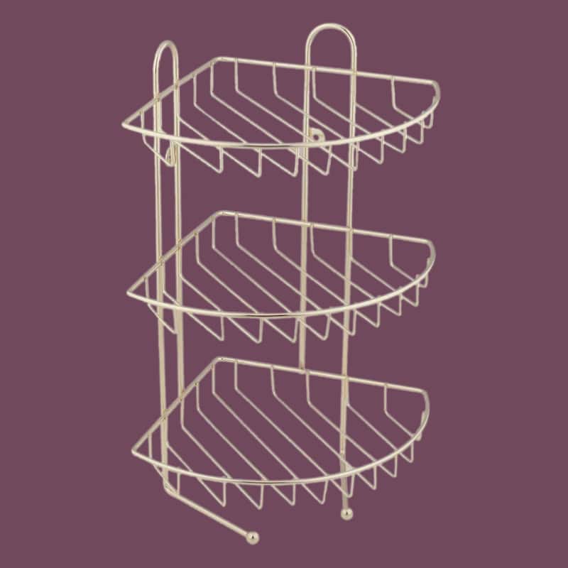 3 Tier Corner Wire Basket Brass Rack Renovators Supply
