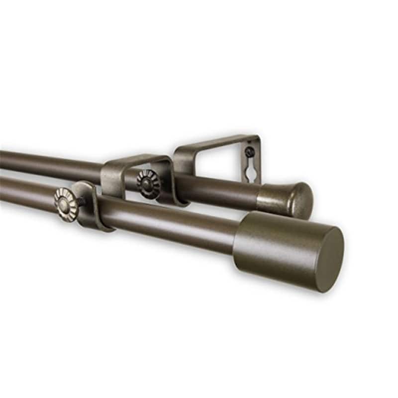 Adjustable 5/8 Inch Double Curtain Rod with Decorative Finials, Perfect for Layering Light and Medium Weight Drapes - 84
