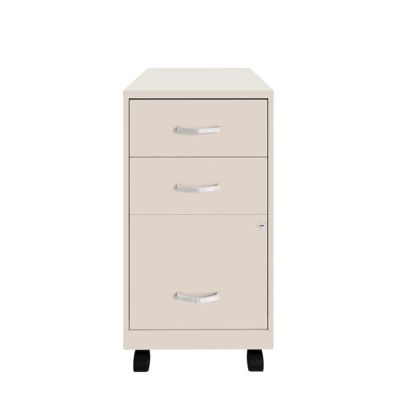 Space Solutions 18"Deep 3 Drawer Mobile Organizer Metal Cabinet, Black