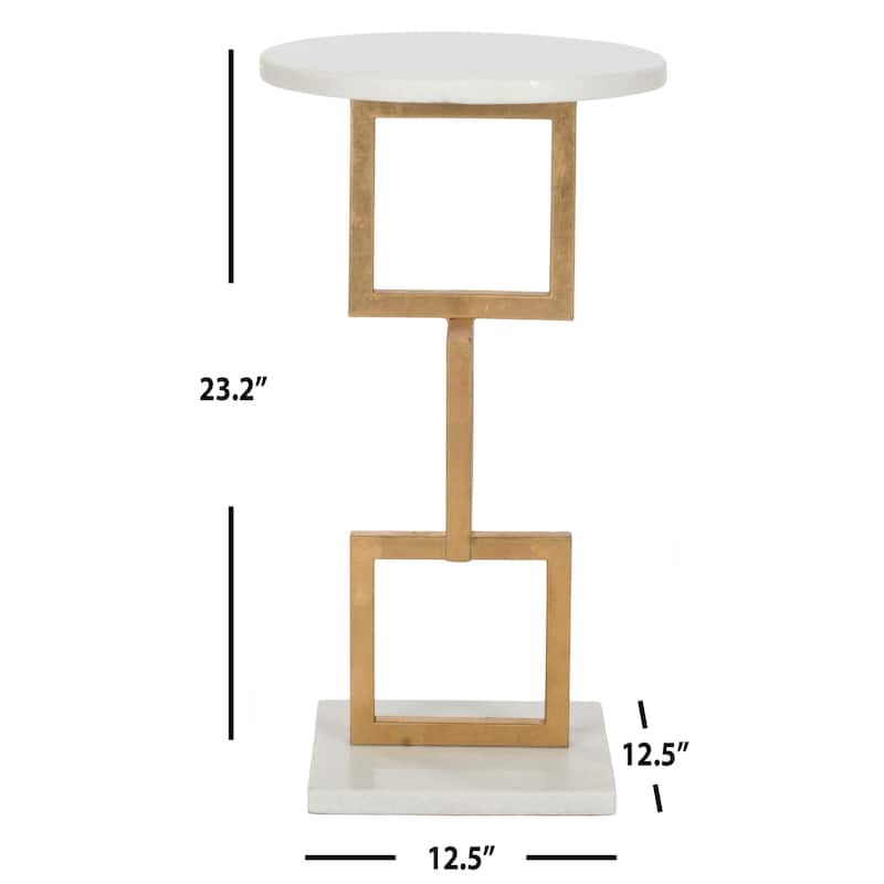 SAFAVIEH Treasures Roseann Gold/ Black Top Accent Table - 12.5" x 12.5" x 23.2" - 13Wx13Dx23H