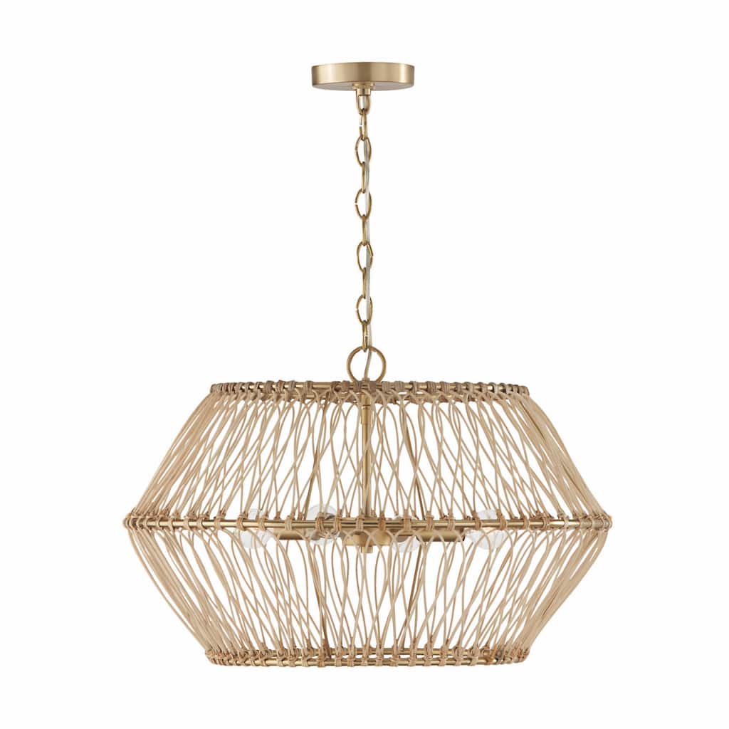 Wren 4-light Matte Brass Pendant