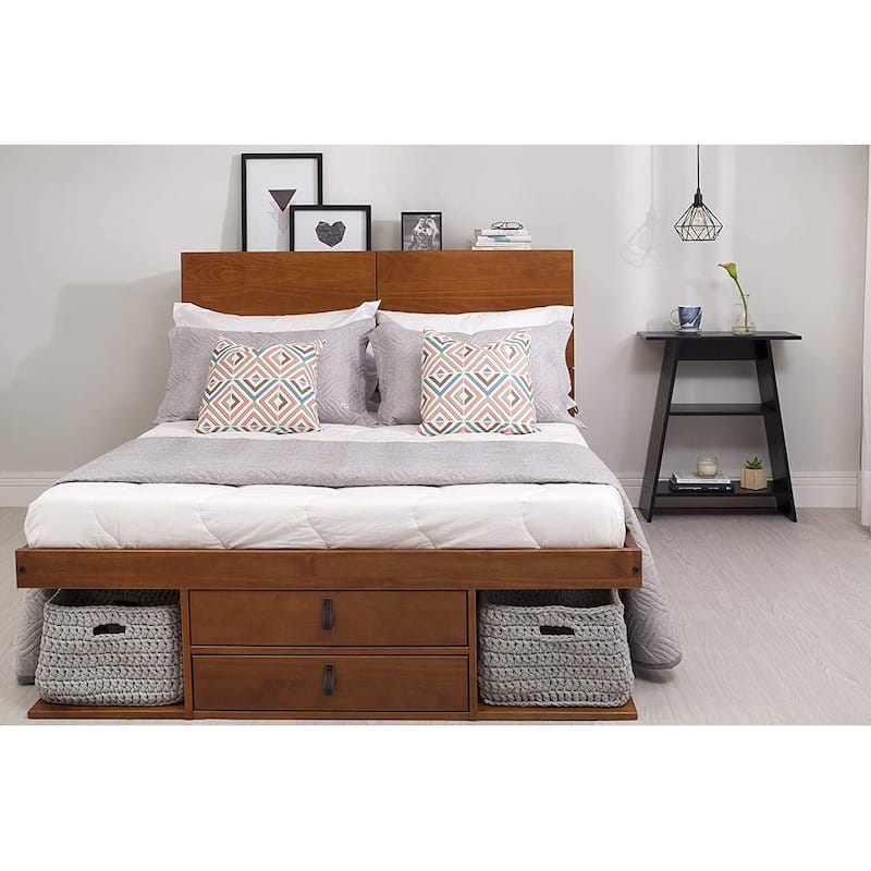 Copper Grove Rivne Storage Platform Bed with Drawers and Shelves