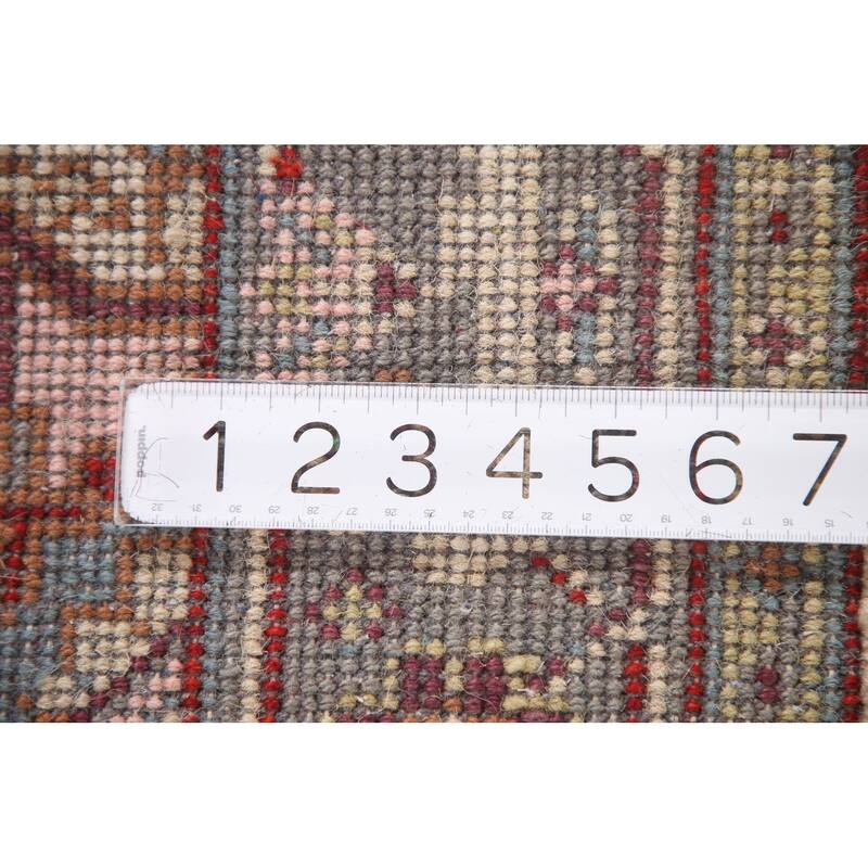 Geometric Beige Heriz-Serapi Foyer Rug Hand-Knotted Wool Carpet - 3'0" x 5'1"