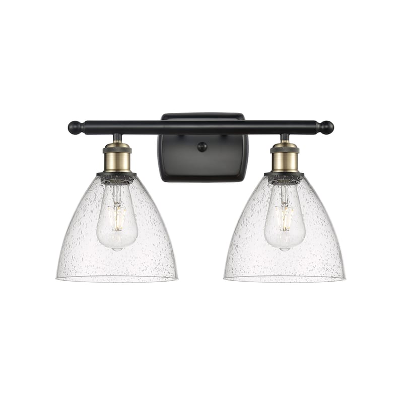 Innovations Lighting 516-2W-12-18 Bristol Vanity Bristol Glass 2 Light - Black Antique Brass / Seedy