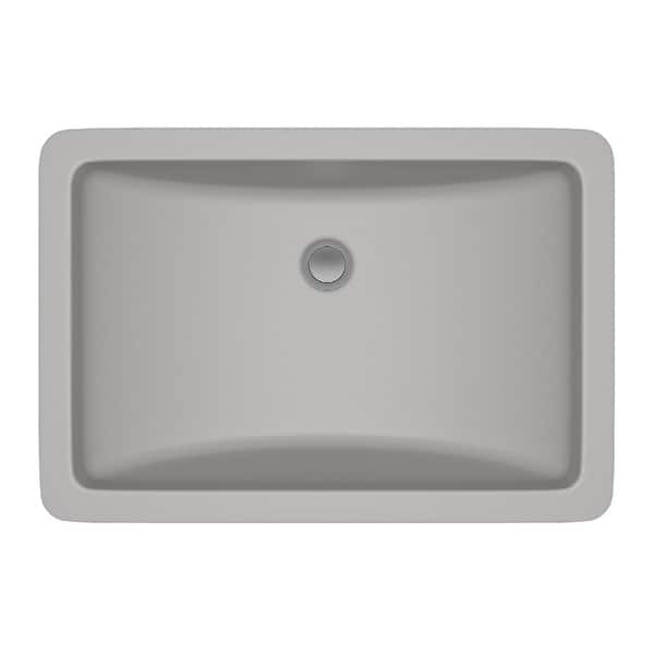 slide 2 of 6, Lexicon 21" Dual Mount Quartz Platinum Composite Rectangle Vanity Bathroom Sink in Galaxy Concrete LP-V214-C Concrete