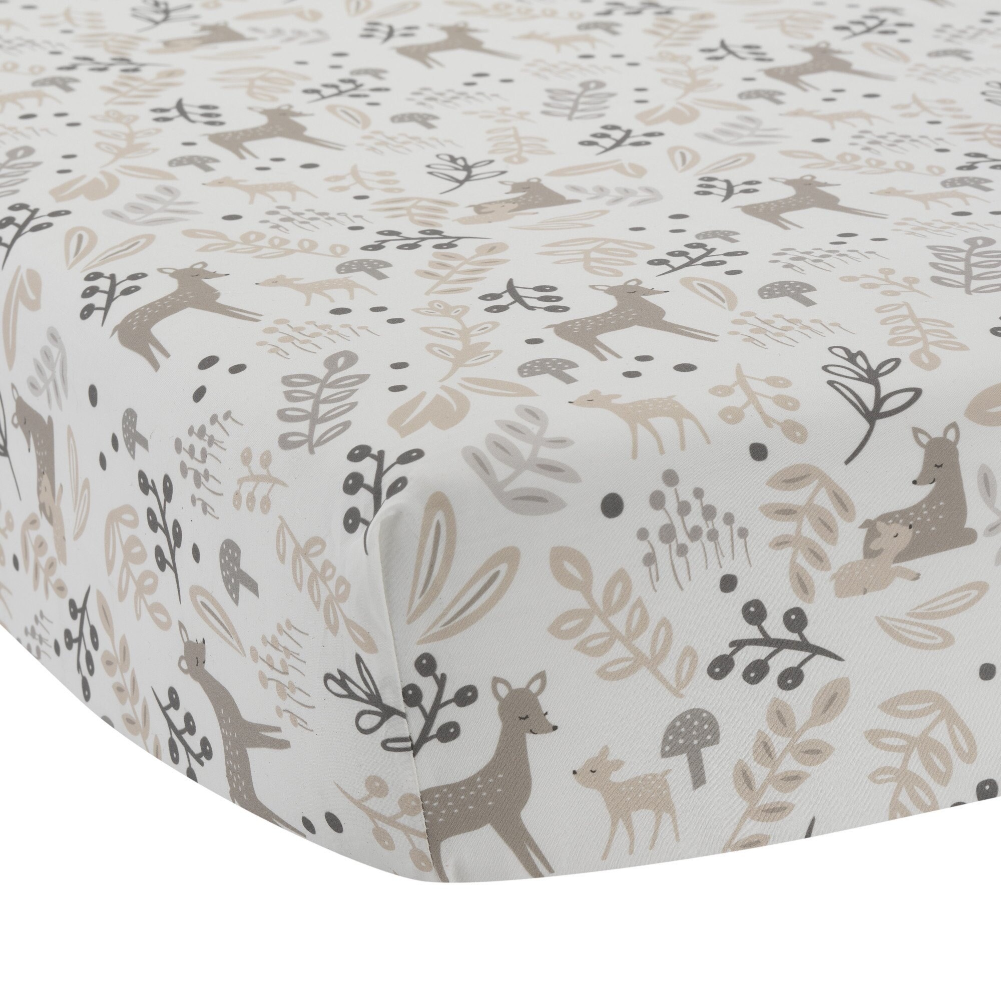 beige crib sheet