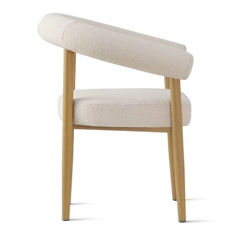 Fabric Arm Chair In Beige (Set of 4)