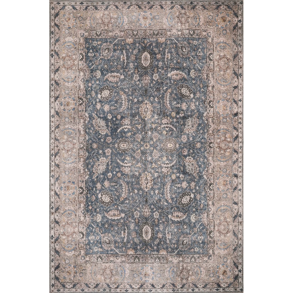 Domani Grove Machine Washable Traditional At Midnight Persian Area Rug