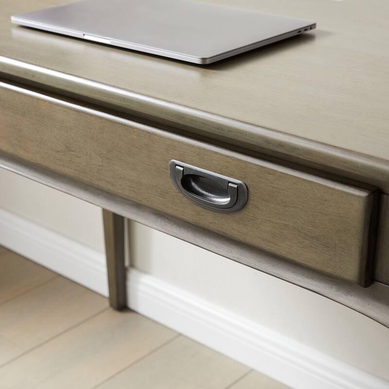 Vintage Laptop Desk with Keyboard Drawer - 42" Computer Writing Table, Smoke Gray Office Desk