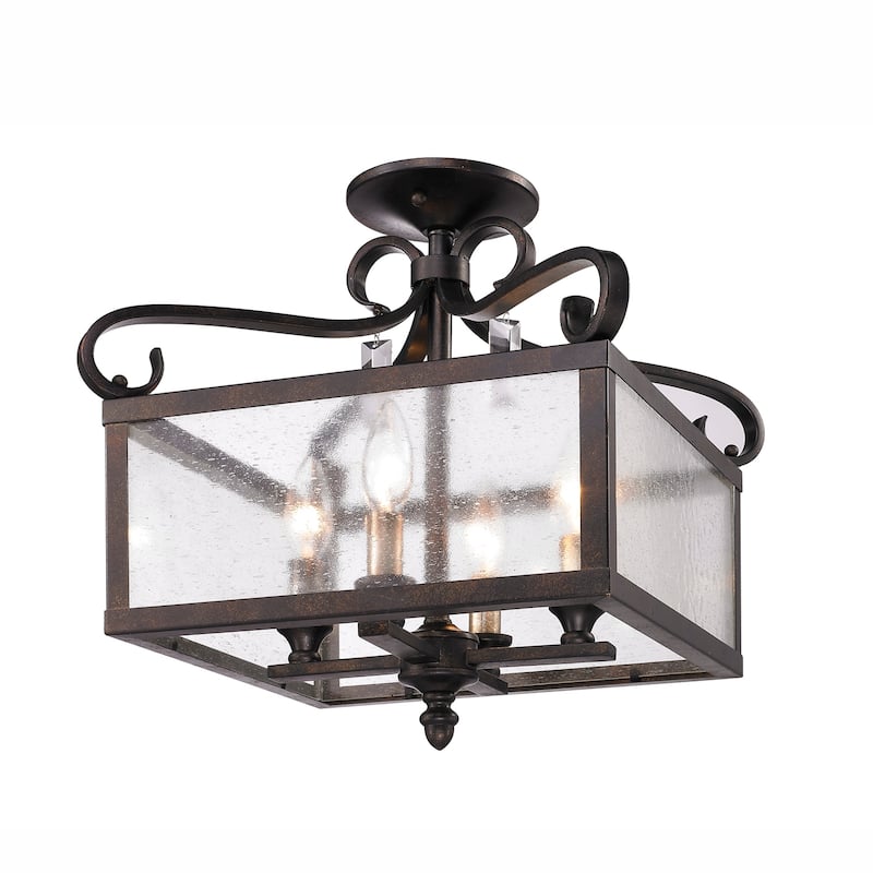 Golden Lighting Valencia 4-light Pendant in Fired Bronze